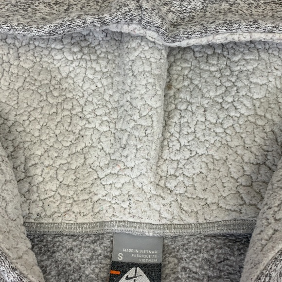 Nike ACG Sherpa Hooded pullover sweatshirt top light Heather gray Button front - Picture 9 of 11